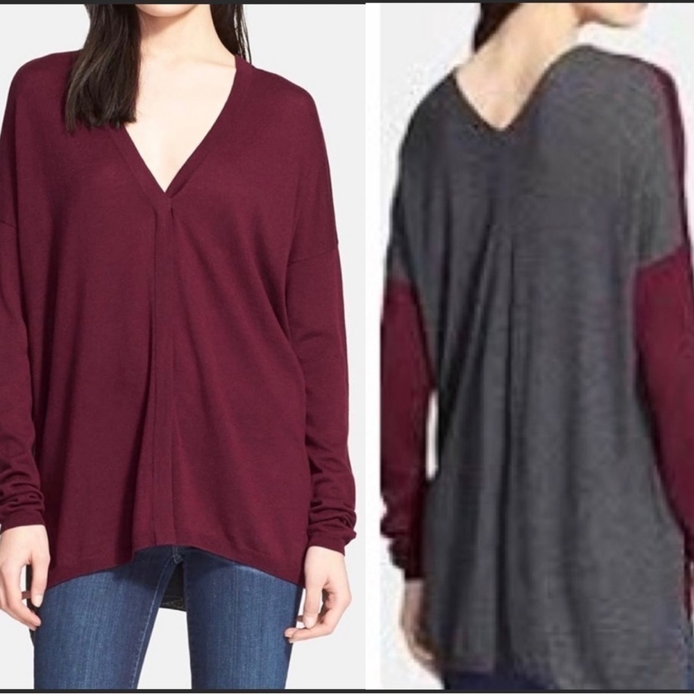 VINCE Superwash Colorblock Wool-Blend Oversized Size XS